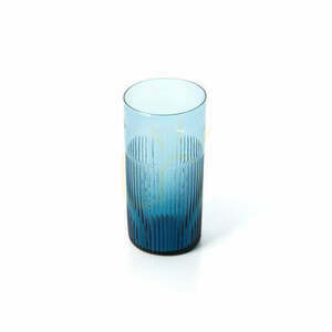 Bazar Bizar Azure högt räfflat blått dricksglas, 15,3 cm small 1
