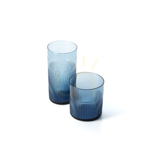 Bazar Bizar Azure högt räfflat blått dricksglas, 15,3 cm small 4