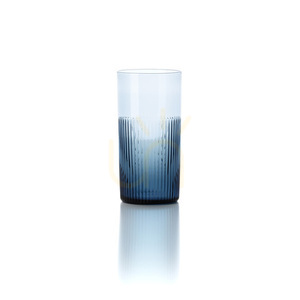Bazar Bizar Azure högt räfflat blått dricksglas, 15,3 cm small 6