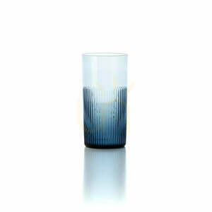 Bazar Bizar Azure högt räfflat blått dricksglas, 15,3 cm small 0