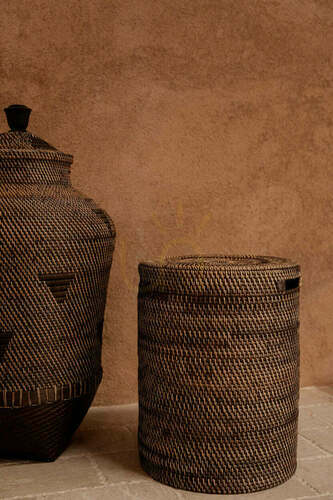 Kontrollera Rottingkorg Naturbrun 40x40x52 cm Baskets