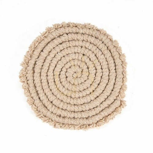 Kontrollera Underlägg i bomull Beige 12 cm