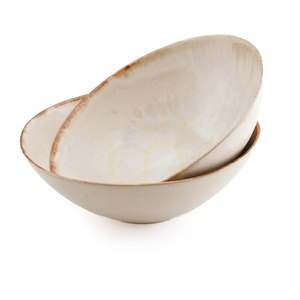 Serveringsskål Cascais Bazar Bizar stengods vit Ø 32 cm small 6