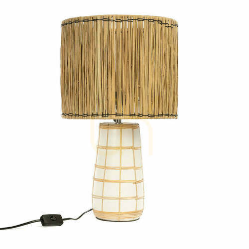 Kontrollera Bordslampa Molokai vit naturlig 51 cm handgjord Table Lamps