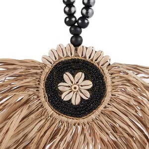 Raffia Tofs Dekoration Natur Svart 70 cm small 3