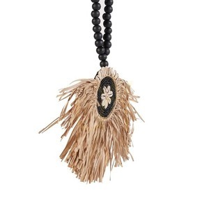 Raffia Tofs Dekoration Natur Svart 70 cm small 5
