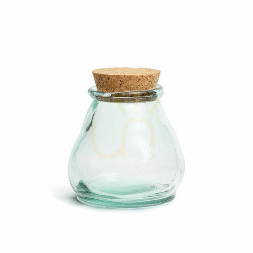 Kontrollera Glasburk blå 12 cm rund förvaring