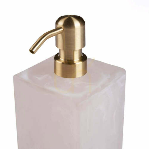 Kontrollera Bazar Bizar The Resin Soap Dispenser rosa-vit tvåldispenser 8 × 8 × 21 cm