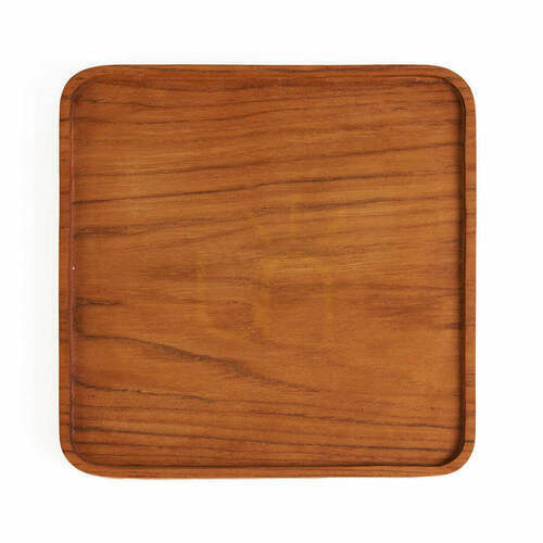 Kontrollera BAZAR BIZAR The Teak Square Plate tallrik, natur, S