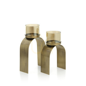 T-ljushållare Bow Glow Guld set 2 small 2