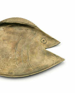 Bazar Bizar Dori L fiskformad mässingsbricka, guldfärgad, 18×12 cm small 1