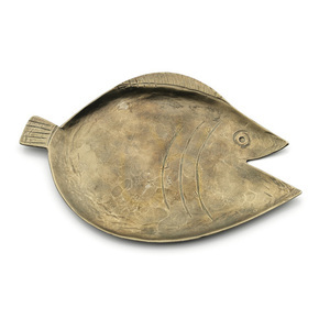 Bazar Bizar Dori L fiskformad mässingsbricka, guldfärgad, 18×12 cm small 2