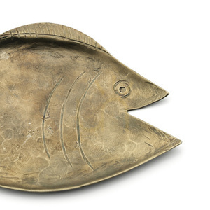 Bazar Bizar Dori L fiskformad mässingsbricka, guldfärgad, 18×12 cm small 3