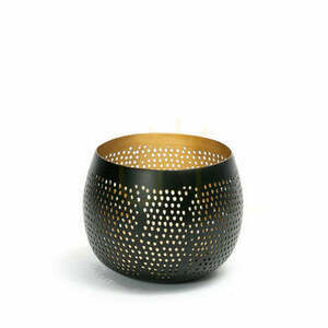 Dekorationskula Svart Guld S 10x12 cm Handgjord Inredningsdetalj small 0