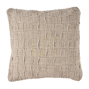 Kuddfodral The Linen Damier Naturell 50x50 cm small 4