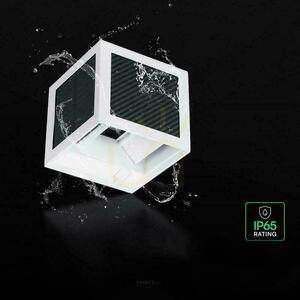 V-TAC solcells-/USB-väggarmatur 9W LED COB vit kub 10x10cm IP65 rörelsesensor VT-408CCT 900lm small 1