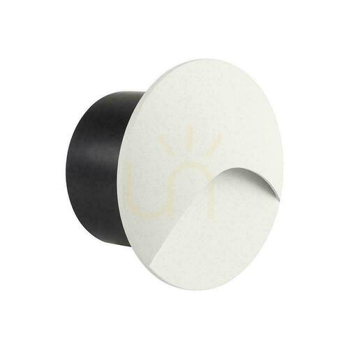 Kontrollera Aluminium 3W LED V-TAC armatur för cirkulär trappa vit 230V IP65 VT-44002RD 3000K 230lm