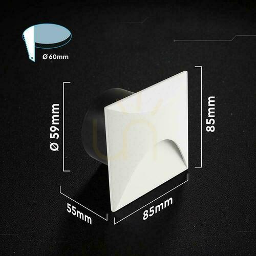 Kontrollera Aluminium 3W LED V-TAC fyrkantig trapphusarmatur vit 230V IP65 VT-44002SQ 3000K 230lm