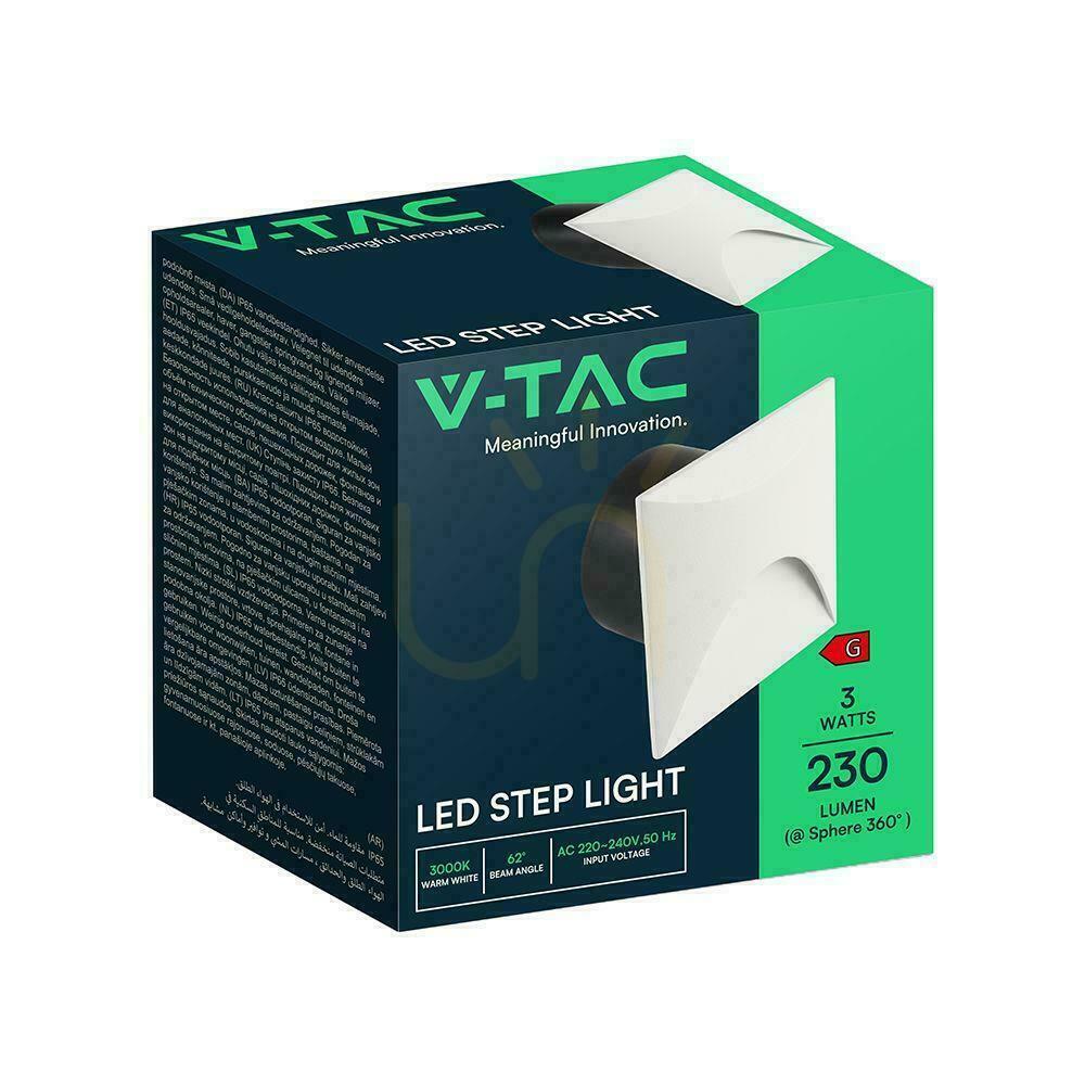 Förhandsvisning Aluminium 3W LED V-TAC fyrkantig trapphusarmatur vit 230V IP65 VT-44002SQ 3000K 230lm Aluminium 3W LED V-TAC fyrkantig trapphusarmatur vit 230V IP65 VT-44002SQ 3000K 230lm