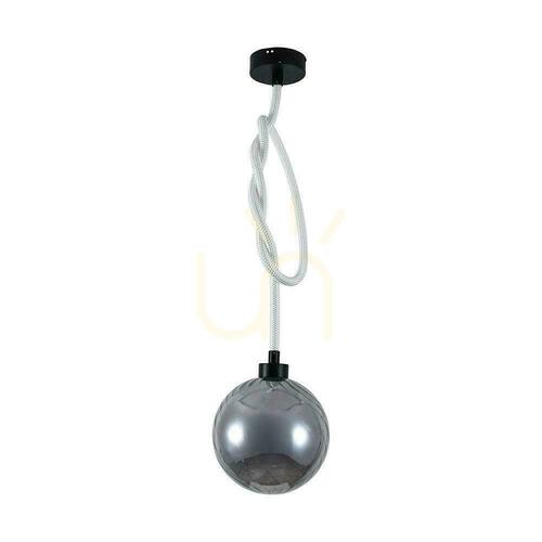 Kontrollera V-TAC LED pendelarmatur 20W rökig sfär fi 23cm bunden sladd VT-84037 3000K 1900lm