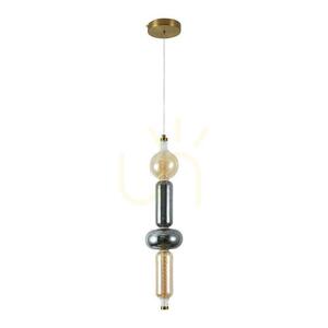 V-TAC LED pendelarmatur 9W rökig bärnsten guld VT-84041 3000K 1300lm small 0