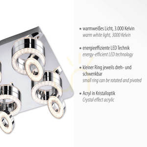 TIM Plafond 14522-17 Krom 8xLED small 3