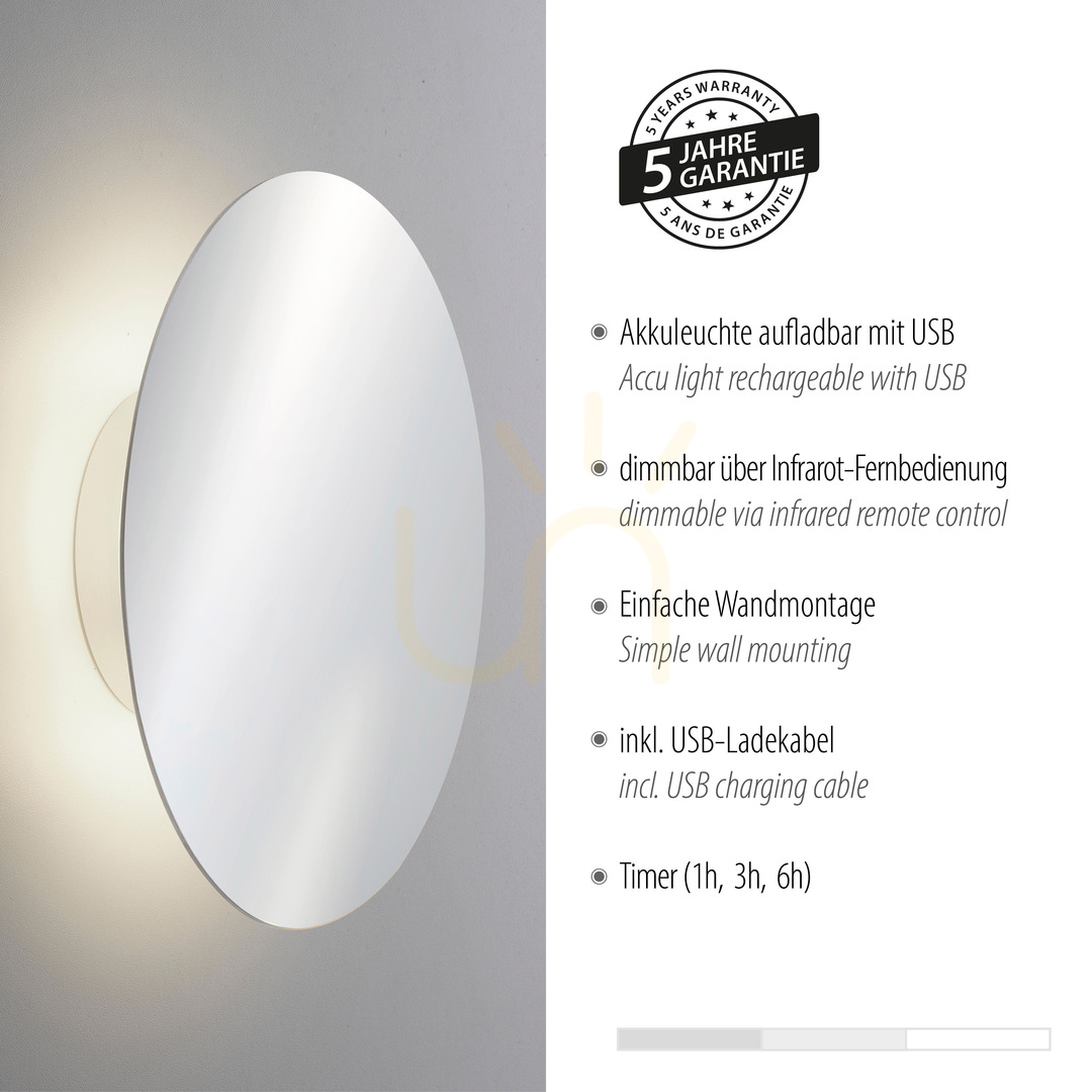 Visa AKKU-PUNTUA vägglampa 8153-17 Krom 1xLED AKKU-PUNTUA vägglampa 8153-17 Krom 1xLED