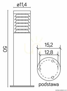 SU-MA Joy pollare, svart, 50 cm, E27, IP44, 91065L-500 BL small 3