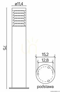Pollare SU-MA Joy svart IP44 E27 75 cm 91065L-750 BL small 3