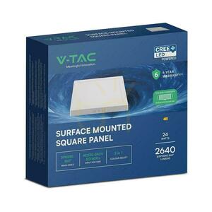 Utanpåliggande downlightpanel V-TAC 24W LED CREE CHIP fyrkantig 285x285mm VT-60024CCT 2640lm 6 års garanti 5 Utanpåliggande downlightpanel V-TAC 24W LED CREE CHIP fyrkantig 285x285mm VT-60024CCT 2640lm 6 års garanti small 5