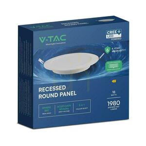 V-TAC 18W LED CREE CHIP infälld downlight panel rund 220x28mm VT-61018CCT 1980lm 6 års garanti small 5