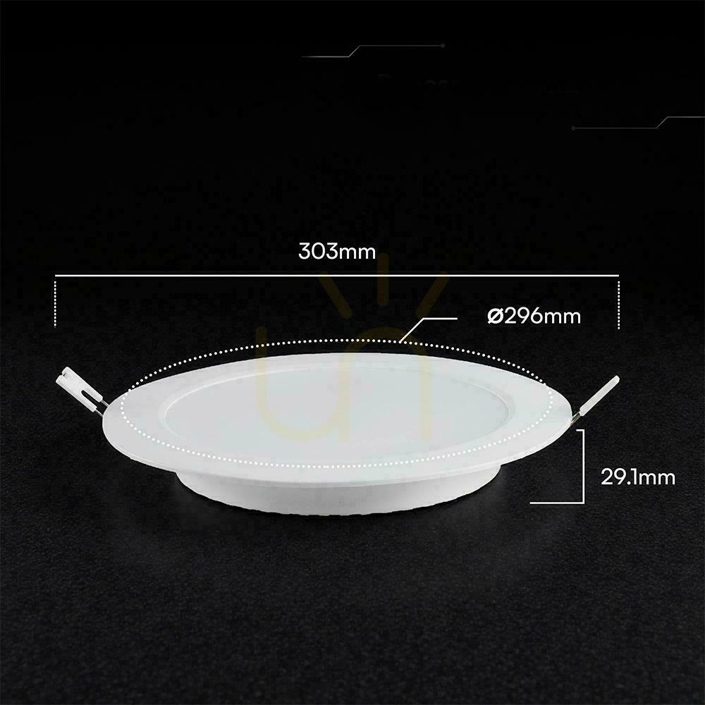 Visa V-TAC 24W LED CREE CHIP infälld downlight panel rund 294x29mm VT-61024CCT 2640lm 6 års garanti V-TAC 24W LED CREE CHIP infälld downlight panel rund 294x29mm VT-61024CCT 2640lm 6 års garanti