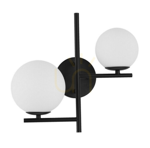 Kontrollera Luces Exclusivas Turbo LE41802 pendel, 2 × E14 max 5 W, glas och metall, vit-svart, 35 × 19 cm