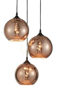 Pendellampa CEPEDA 3xE27 kopparfärgade glaskupor Luces Exclusivas LE41963 small 1