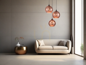 Pendellampa CEPEDA 3xE27 kopparfärgade glaskupor Luces Exclusivas LE41963 small 2
