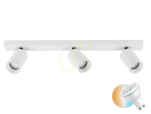 Kontrollera Vit taklampa med tre spotlights CLORINDA Luces Exclusivas LE61468 GU10