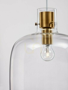 Luces Exclusivas PADRE LE42636 pendellampa, klarglas, mässingsfärgad, E27, 30 cm small 2