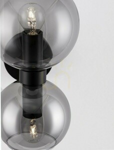 Svart Luces Exclusivas REPOS LE42648 vägglampa i rökglas 2 × E14 max 5 W small 3