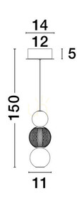 PONCE Luces Exclusivas LE42699 guldfärgad LED-pendellampa, 6 W small 4
