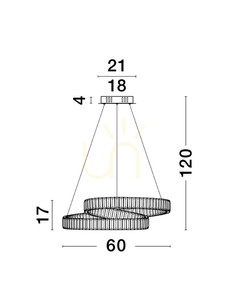 Pendellampa Luces Exclusivas SINALOA LE42925, kristallspiral Ø 60 cm, LED 50 W 4070 lm 3500K, guld small 2