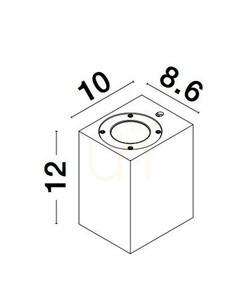 IXTAPALUCA utomhusvägglampa GU10 7W IP65 grå betong 12 cm ljus nedåt LE71605 Luces Exclusivas small 2