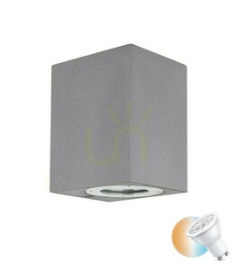 IXTAPALUCA utomhusvägglampa GU10 7W IP65 grå betong 12 cm ljus nedåt LE71605 Luces Exclusivas small 0
