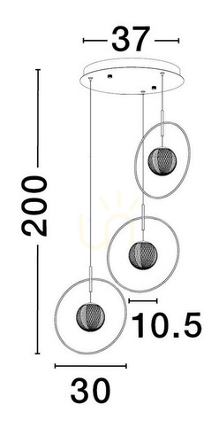 Kontrollera BACATA taklampa från Luces Exclusivas LE43202