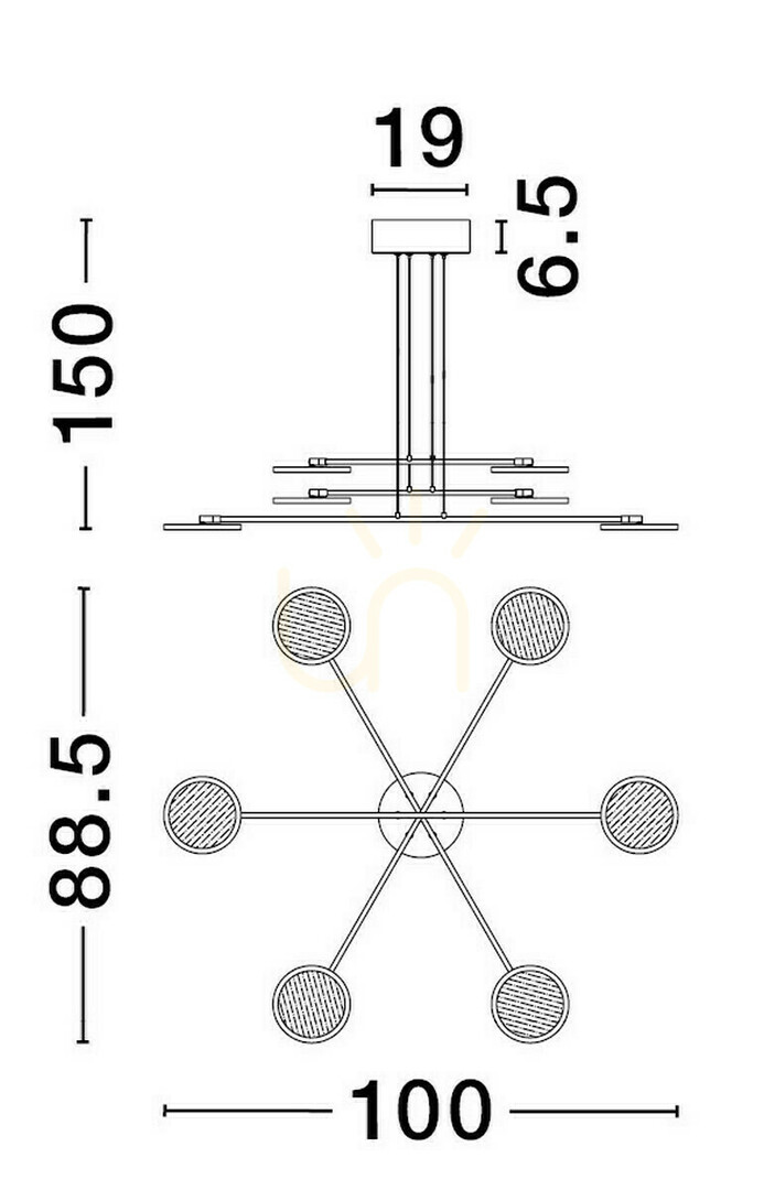 Display ABOT Luces Exclusivas taklampa LE43211 ABOT Luces Exclusivas taklampa LE43211