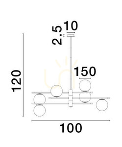AEREO Luces Exclusivas LE43370 ljuskrona, svart, 6×G9, 100 cm small 1