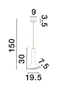 BADOW taklampa grå betong, skärm 19,5 cm, nedhäng till 150 cm, E14 max 5 W, Luces Exclusivas LE43376 small 2