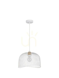 Luces Exclusivas BAQUE LE43431 pendellampa, mattvitt metallnät, E27 small 0