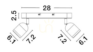 Vägglampa ACALAN Luces Exclusivas svart 2x GU10 LE43449 small 1