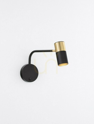 Kontrollera Luces Exclusivas BAILON LE43639 svart och guldfärgad GU10 vägglampa