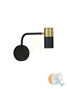 Luces Exclusivas BAILON LE43639 svart och guldfärgad GU10 vägglampa small 0